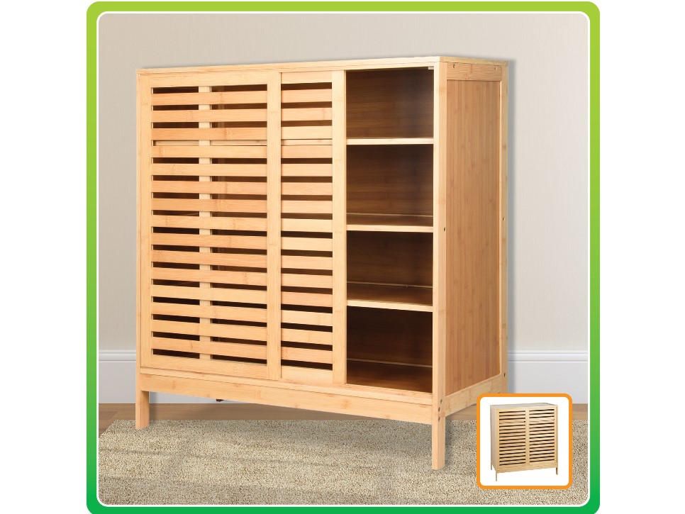 bamboo shoe cabinet 88x88x40cm - Shiploads