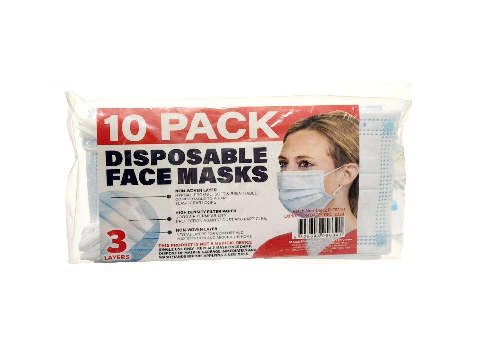 face masks disposable pack of 10 Shiploads